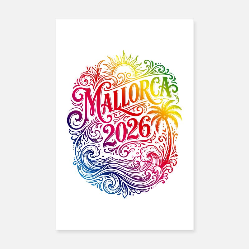 Mallorca 2026 Bunt Poster 20x30 cm