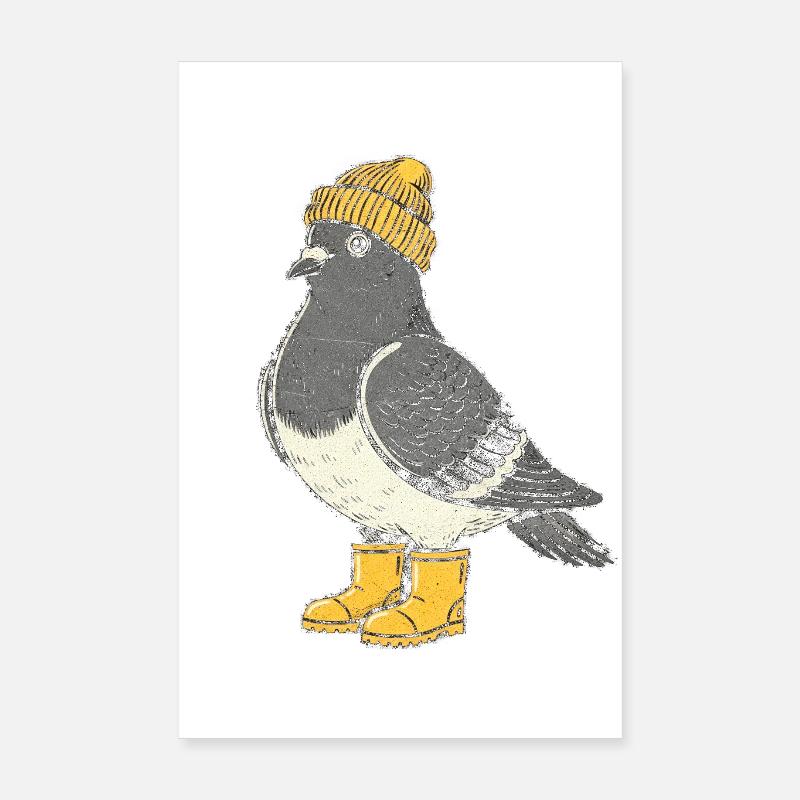 Penguin with hat and boots Poster 8" x 12" (20x30 cm)