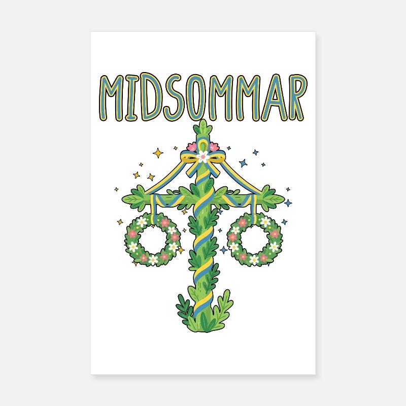 Litha Pagan Solstice d’été Midsommar Poster 20 x 30 cm