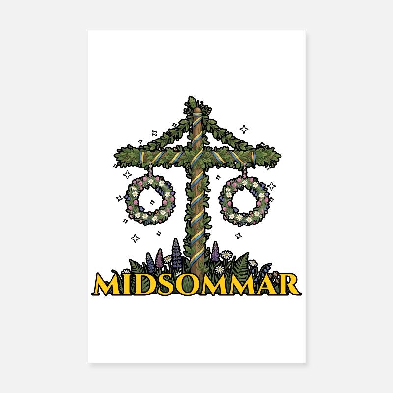 Litha Pagan Solstice d’été Midsommar Poster 20 x 30 cm
