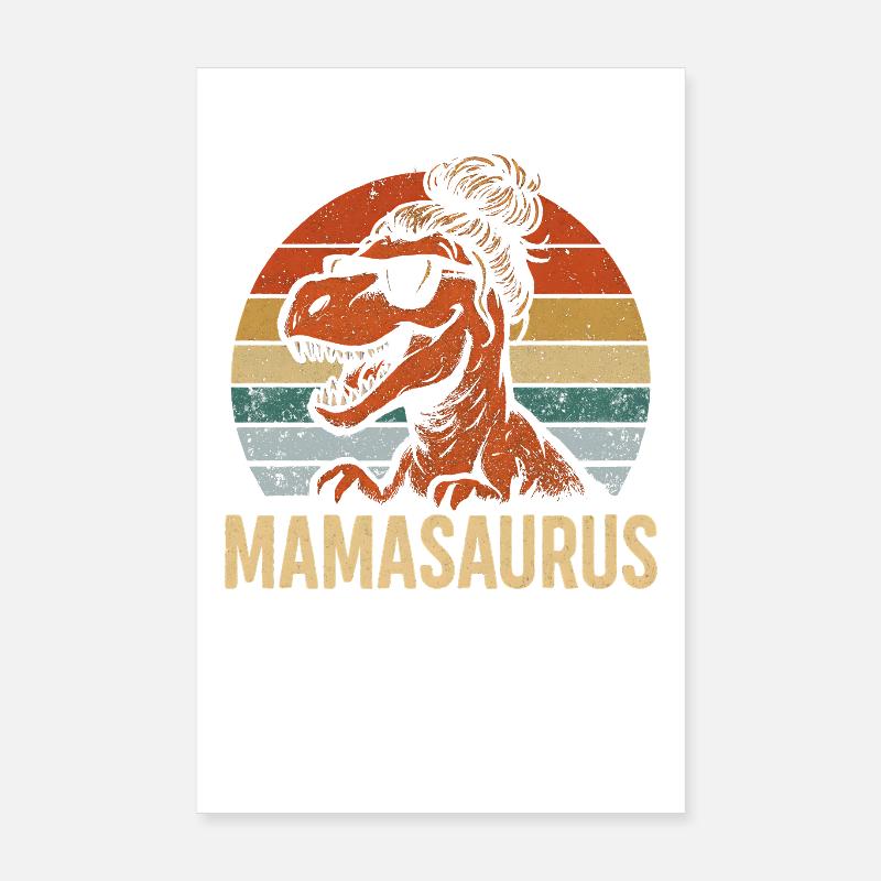 Mamasaurus Mama Mutter Geschenkidee Humor Lustig Poster 20x30 cm