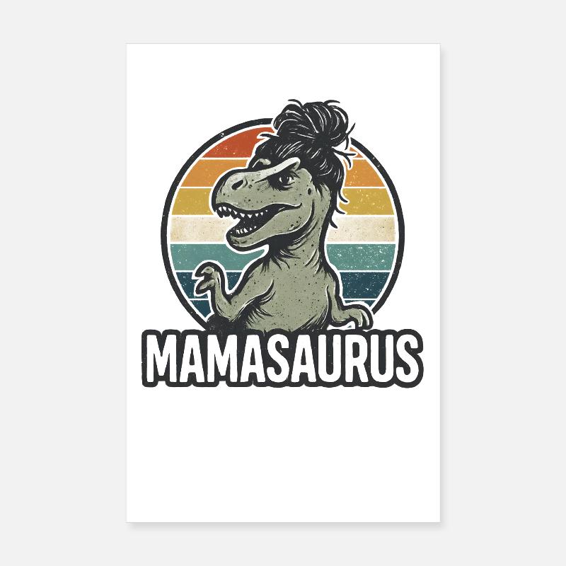 Mamasaurus Mama Mutter Geschenkidee Humor Lustig Poster 20x30 cm