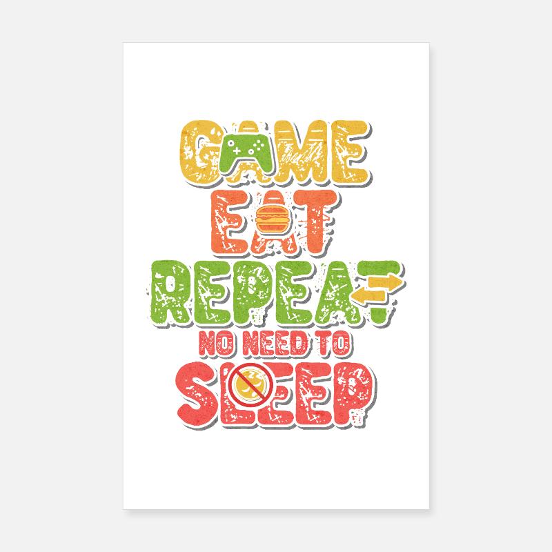 Game Eat Repeat – Retro Console Vibes Poster 8" x 12" (20x30 cm)