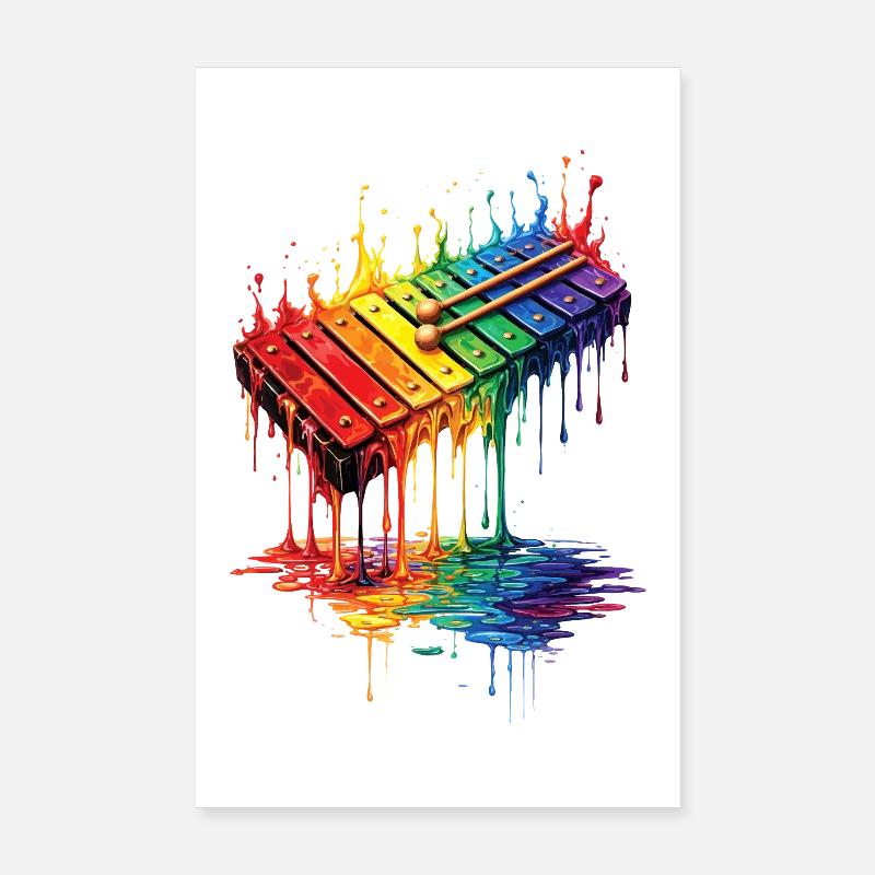 Xylophone mit tropfender Farbe Poster 20x30 cm