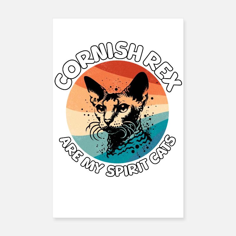 Diques drôles de Cornish Rex Cat Poster 20 x 30 cm