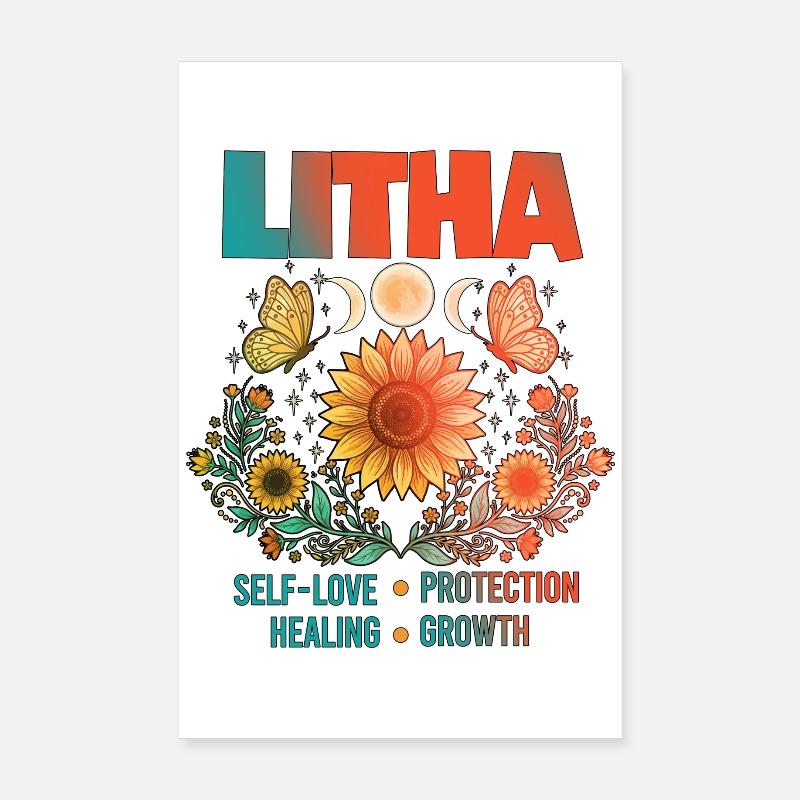 Litha Pagan Summer Solstice Midsummer Midsommar Poster 8" x 12" (20x30 cm)