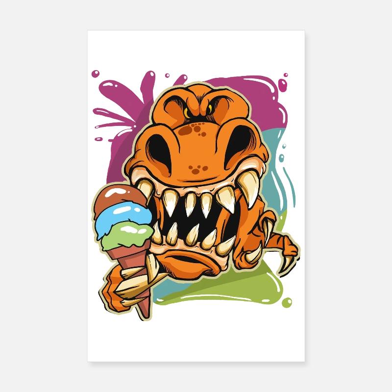 Liebe den T-Rex-Cartoon Poster 20x30 cm