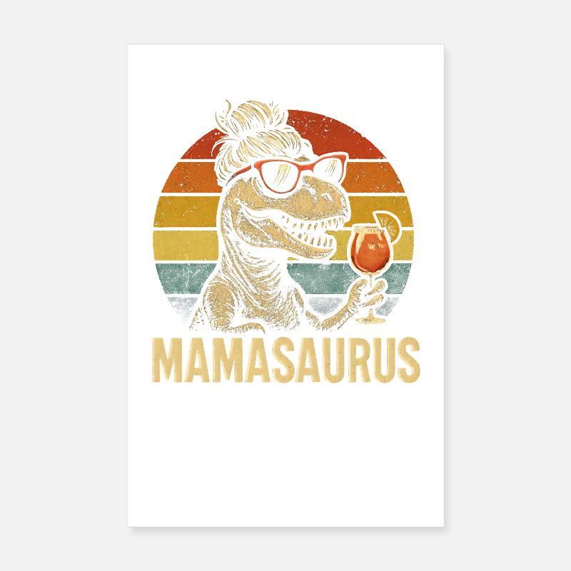 Mamasaurus Mama Mutter Geschenkidee Humor Lustig Poster 20x30 cm