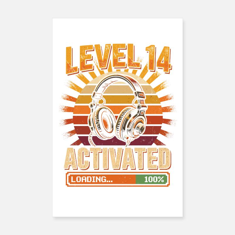Le niveau 14 active les écouteurs rétro Poster 20 x 30 cm