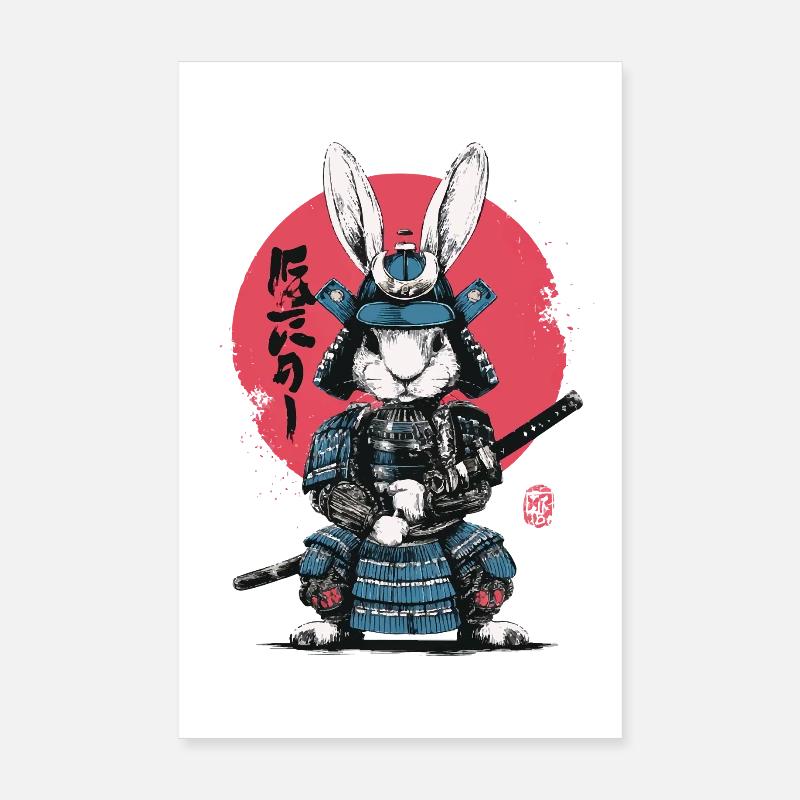 Bunny Samurai in Armor Poster 8" x 12" (20x30 cm)