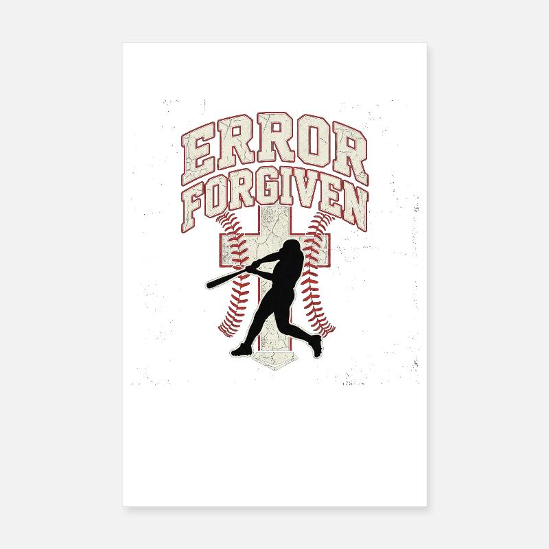 Error Forgiven Christlicher Baseball Glaube Jesus Poster 20x30 cm