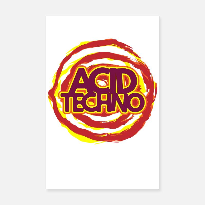 Acid Techno Neon-Logo Poster 20x30 cm