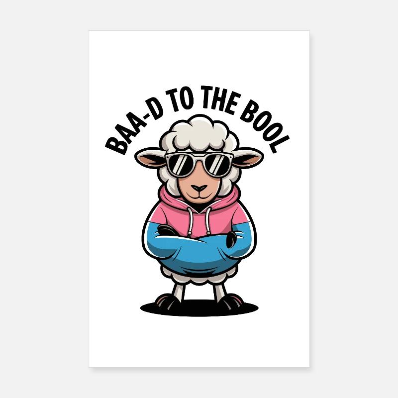 BAA-D À LA TÊTE Moutons geeks pour Poster 20 x 30 cm