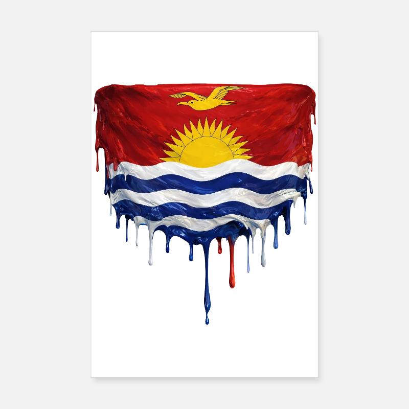 Drapeau de Kiribati dégoulinant Poster 20 x 30 cm