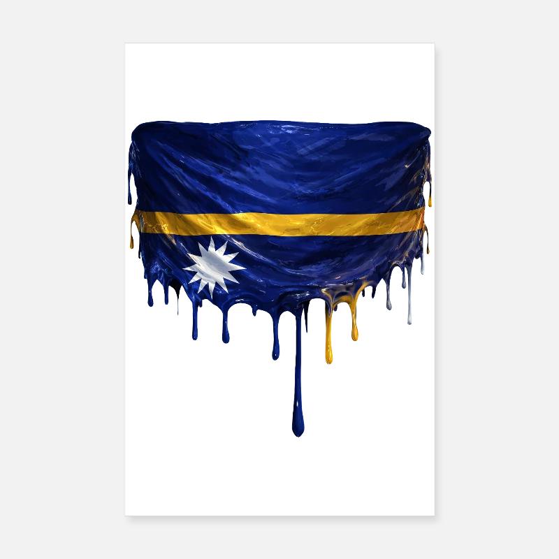 Art de la chute du drapeau Nauru Poster 20 x 30 cm