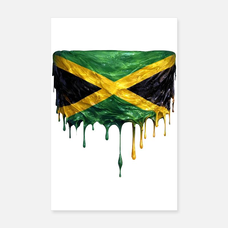 Impression en goutte de larme du drapeau de la Jamaïque Poster 20 x 30 cm