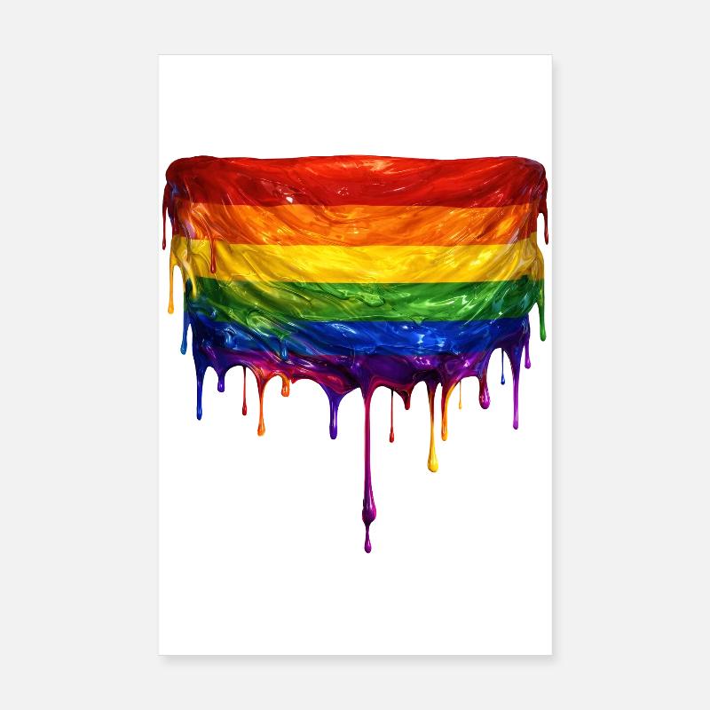 Raibow Drapeau LGBT dégoulinant Poster 20 x 30 cm
