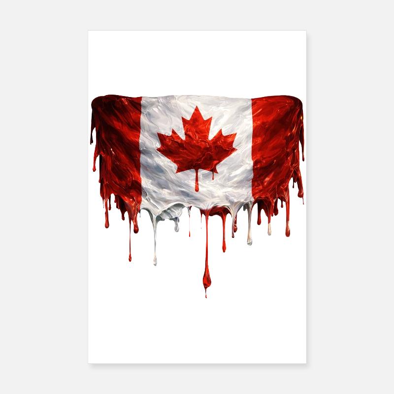 Dripping Canadian Flag Poster 8" x 12" (20x30 cm)