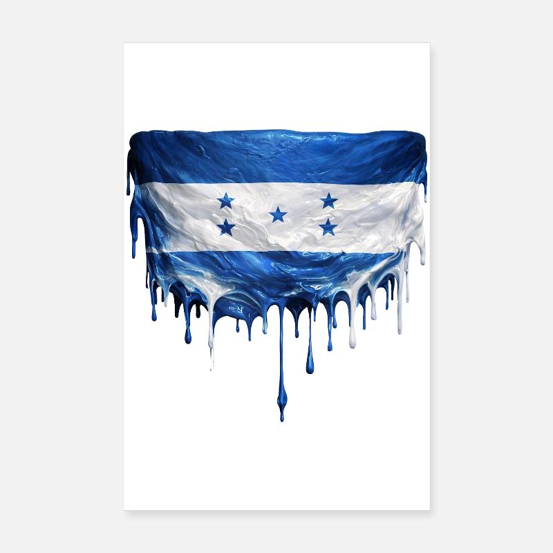 Drapeau dégoulinant du Honduras Poster 20 x 30 cm
