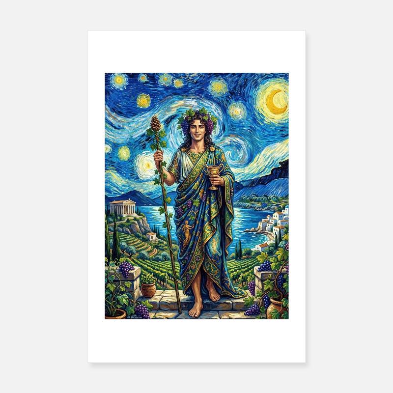 Dionysus Starry Night Poster 8" x 12" (20x30 cm)