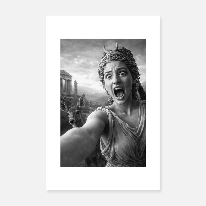 Selfie d’Artemis avec un cerf Poster 20 x 30 cm
