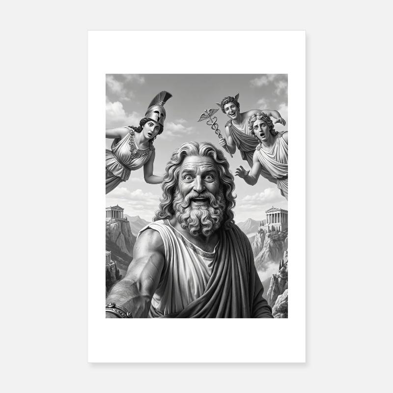 Zeus Selfie mit den Göttern Poster 20x30 cm