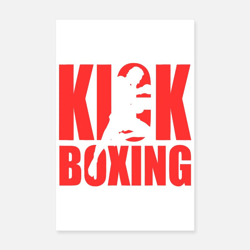 Silhouette du kickboxing Poster 20 x 30 cm