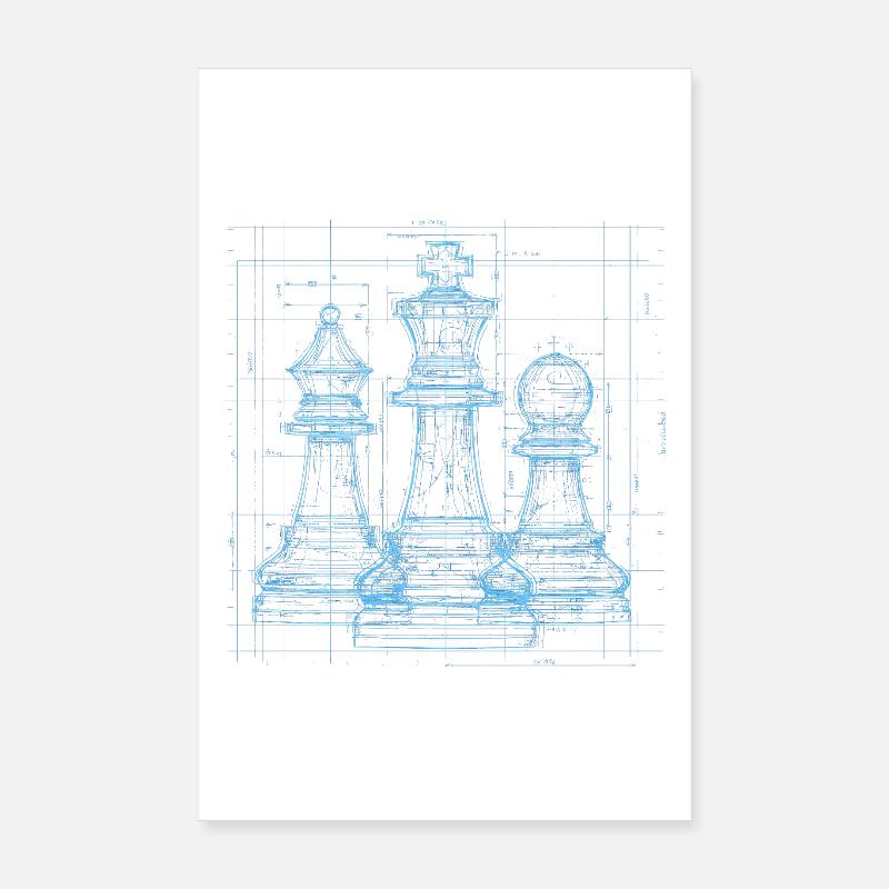 Cadeau Plan d’échecs pour hommes Poster 20 x 30 cm