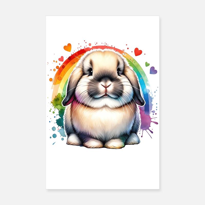 Dwarf Ram Rabbit Gift Poster 8" x 12" (20x30 cm)