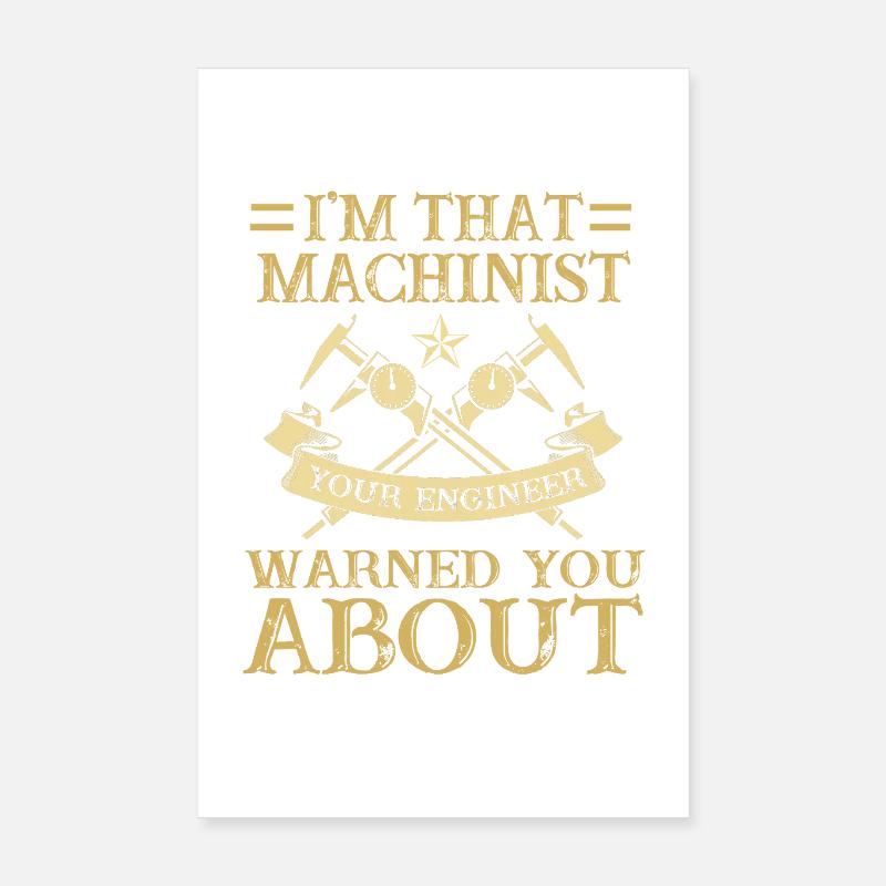 Cutting machine operator turner milling cutter CNC machinist Poster 8" x 12" (20x30 cm)