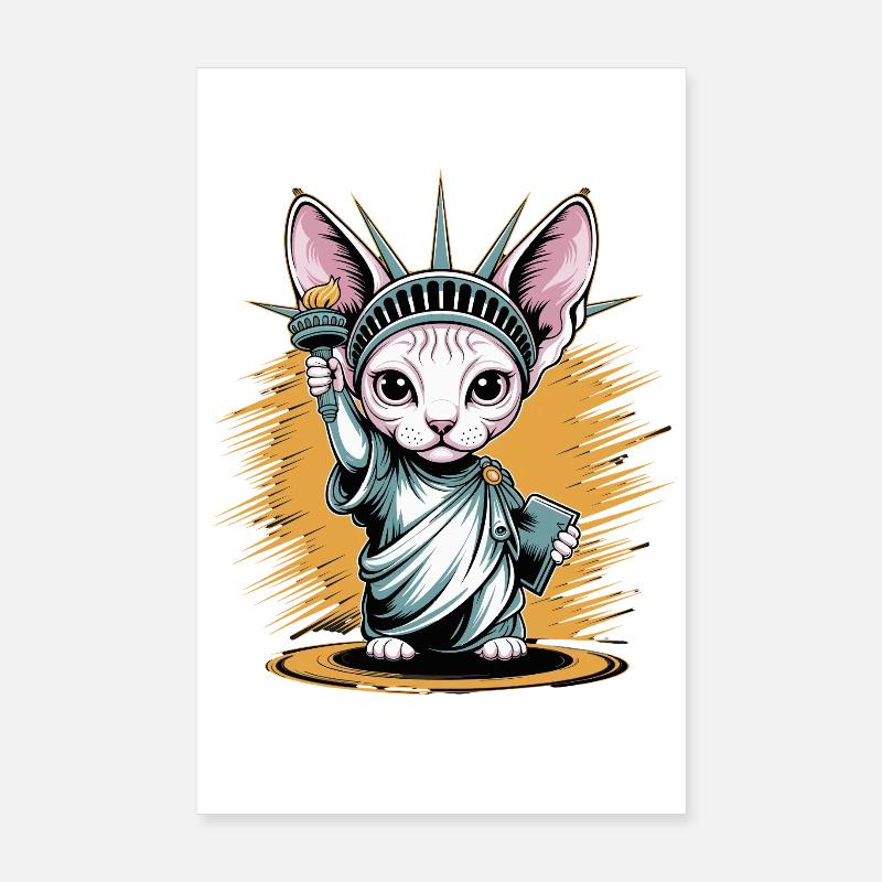 Œuvres d’art de la statue de la Liberté du Chat Sphinx Poster 20 x 30 cm