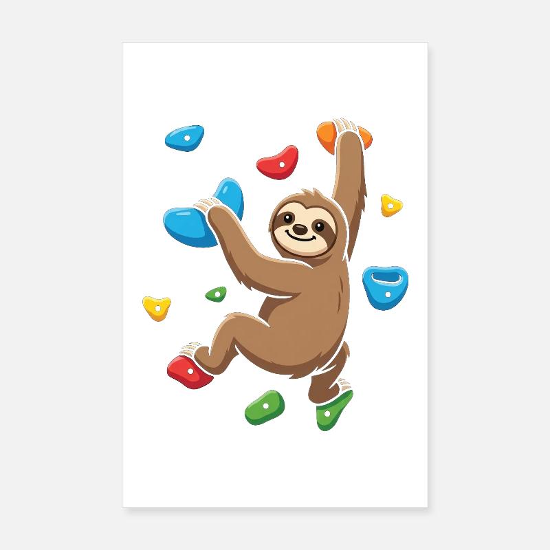 Grimpeuse paresseuse Grimpe de bloc adorable Poster 20 x 30 cm