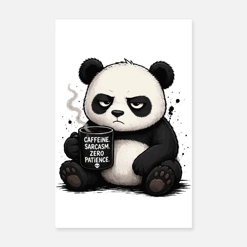 Kaffeepanda mit Sarkasmus Poster 20x30 cm