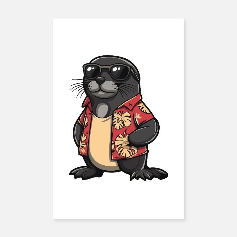 Vacances de Seal Comic Poster 20 x 30 cm
