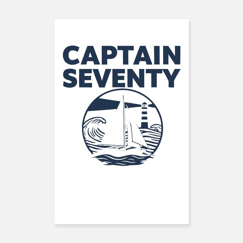 Capitaine 70 ans de navigation Poster 20 x 30 cm