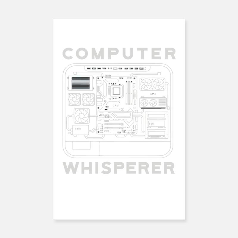 Computer Whisperer Motherboard Hardware PC Poster 8" x 12" (20x30 cm)