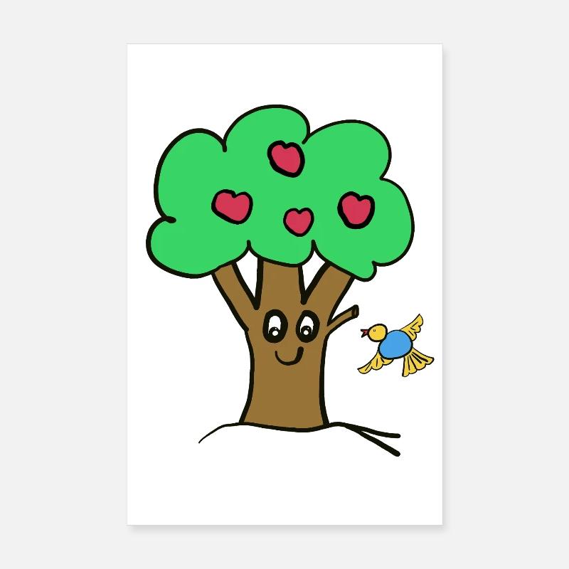 Apple Tree Tree Nature Bird Poster 8" x 12" (20x30 cm)