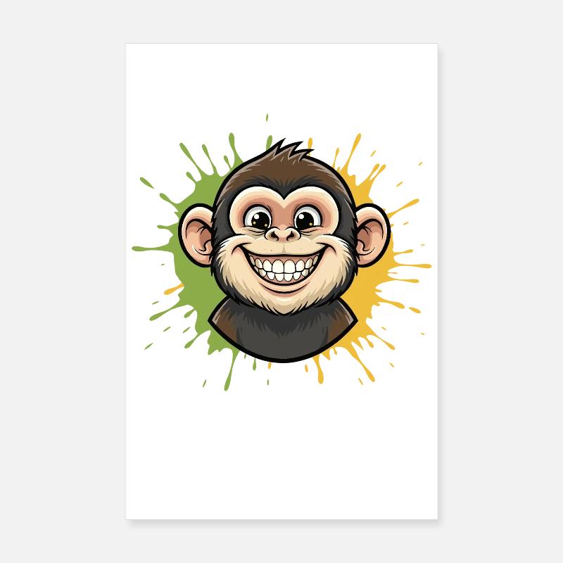 Éclaboussure de singe coloré Poster 20 x 30 cm