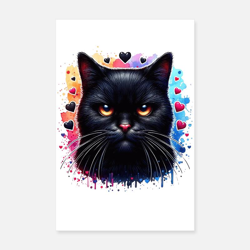 Black cat Poster 8" x 12" (20x30 cm)