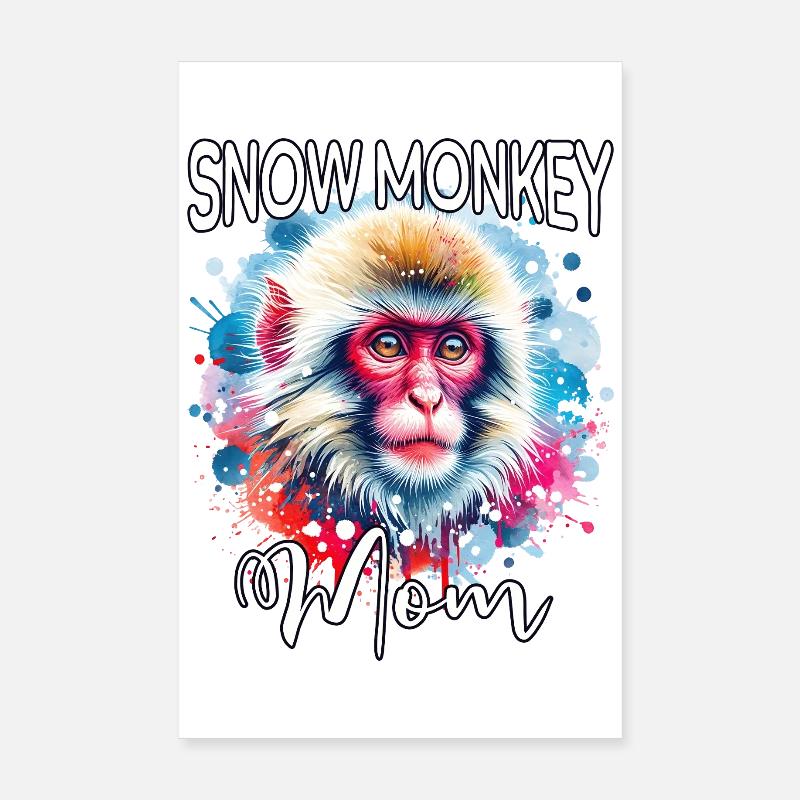Schneeaffe Mama Poster 20x30 cm