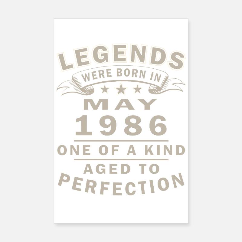 Mai 1986 Vintage-Geburtstagsgeschenk Poster 20x30 cm