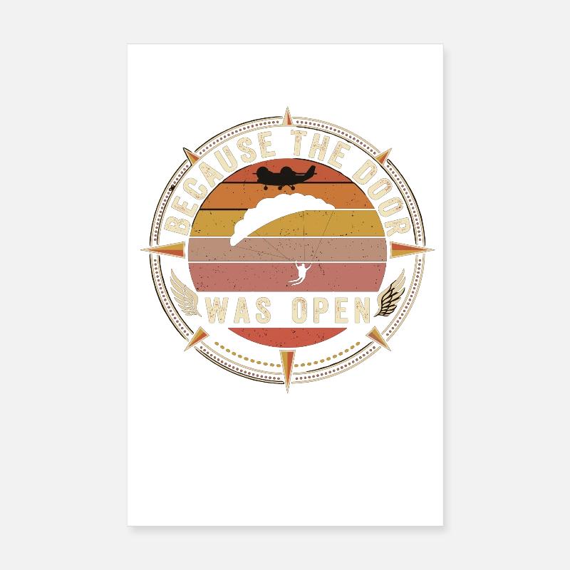Parachutiste Rétro Sky Flight Poster 20 x 30 cm
