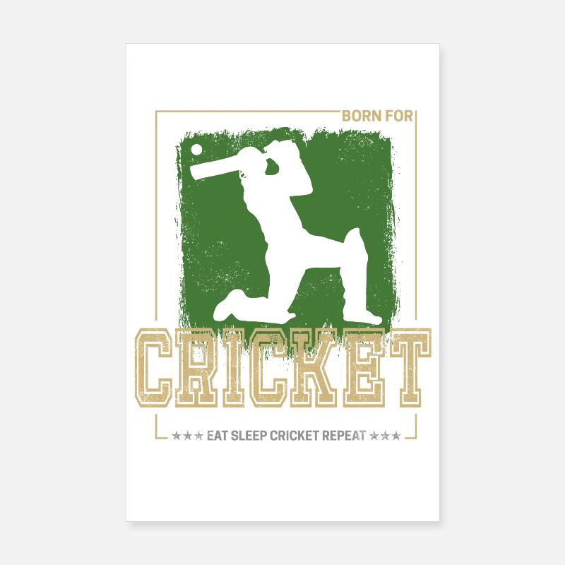 Cricket Batsman Design for Pitcher or Coach Poster 8" x 12" (20x30 cm)