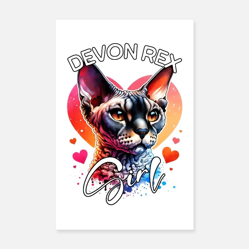 Devon Rex Mädchen Devon Rex Poster 20x30 cm