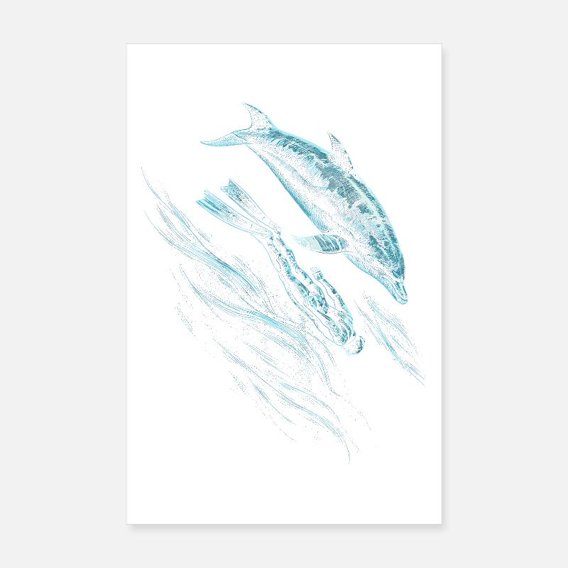 Apnoetauchen Freitauchen Poster 20x30 cm
