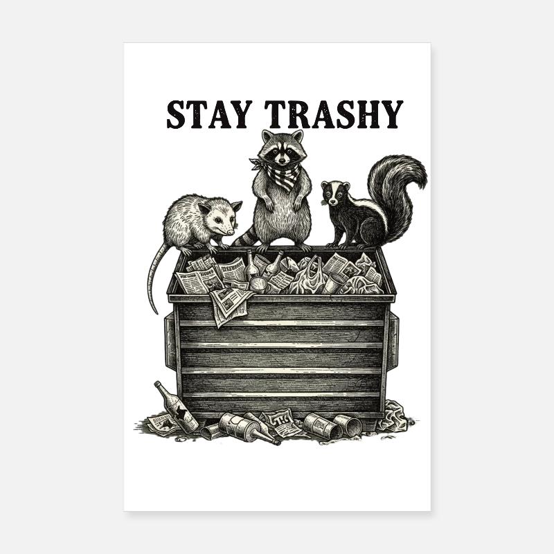 Reste Raton laveur Opossum Skunk Poster 20 x 30 cm