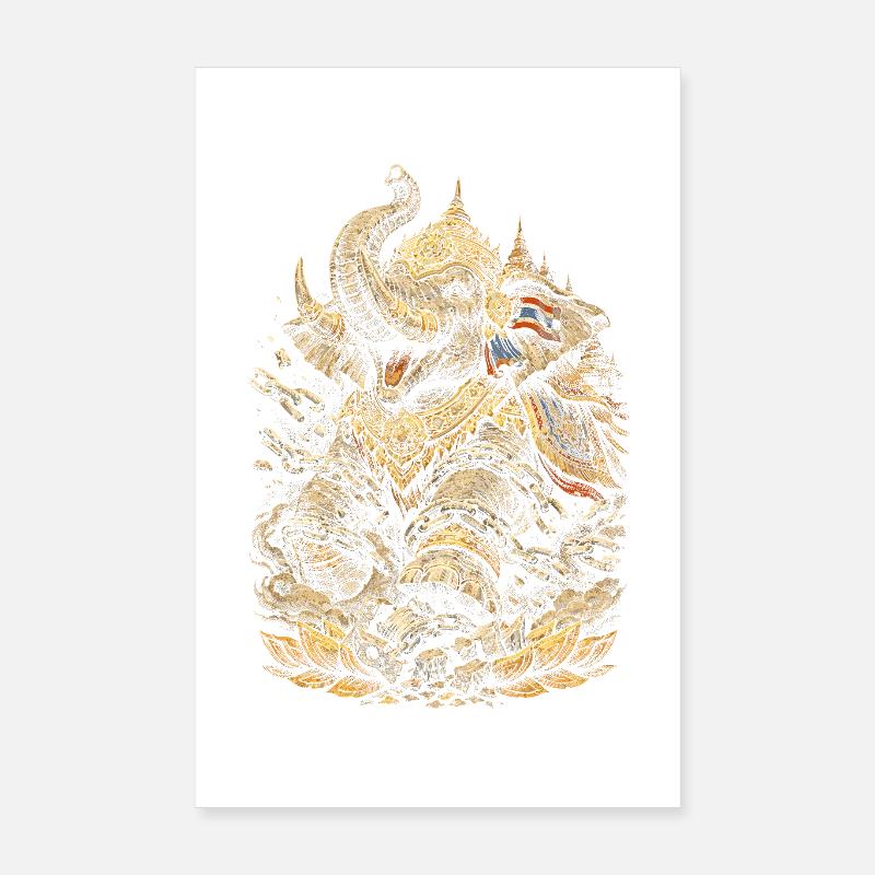 Éléphant de la Fierté Thaïlandaise Poster 20 x 30 cm