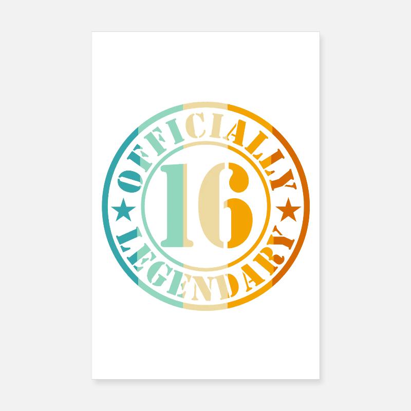 16. Geburtstag Junge Mädchen Legende Level 16 Poster 20x30 cm