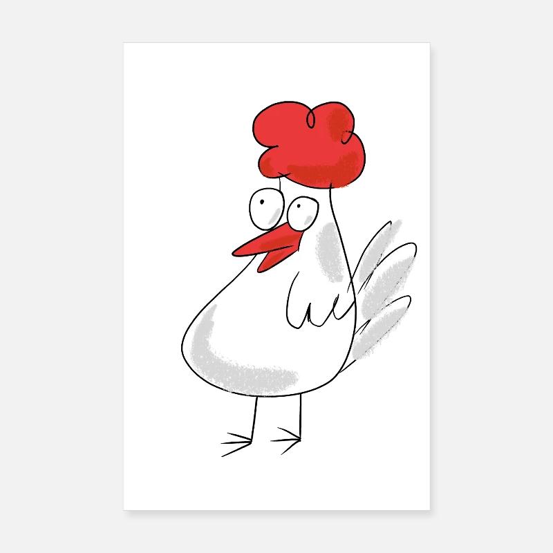 cute chicken chickens Poster 8" x 12" (20x30 cm)