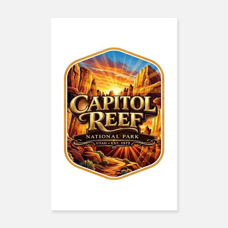 Capitol Reef Sonnenuntergang Patch Poster 20x30 cm